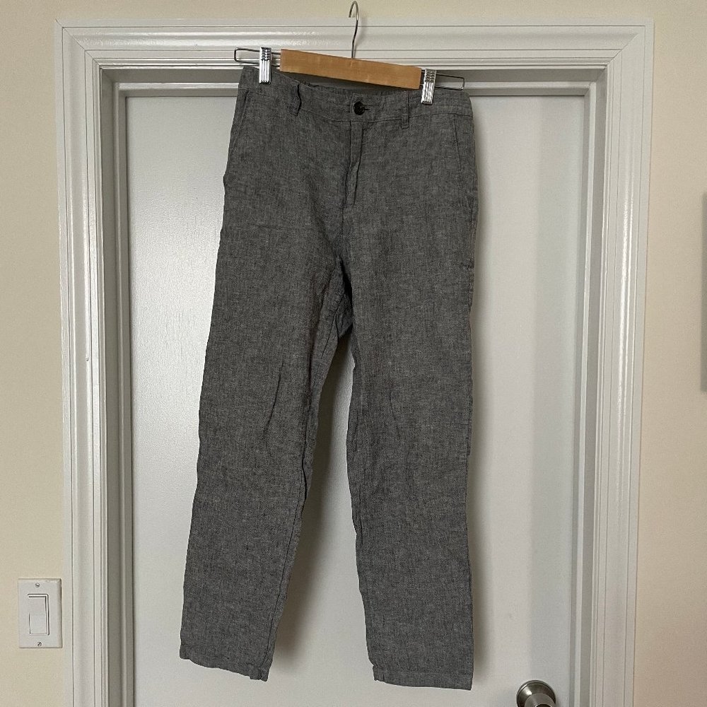 Linen-Cotton Tapered Pants